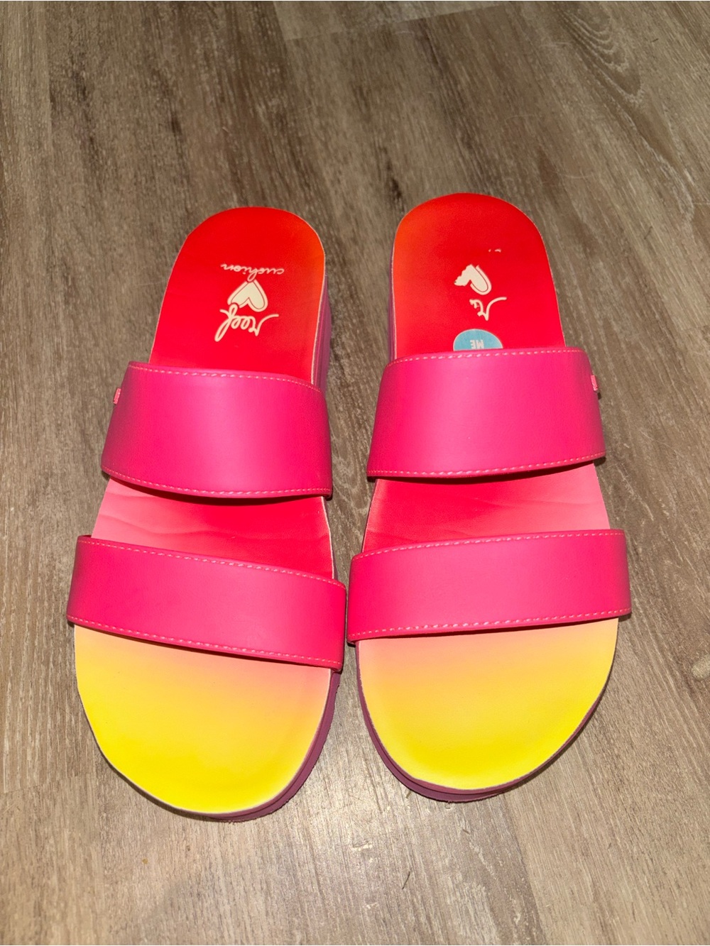 Reef banded horizon pink & yellow sandals